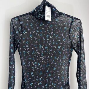 AFRM Multicolor Floral Mesh Long Sleeve Top